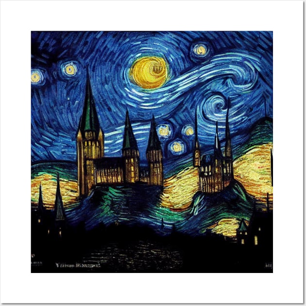 Starry Night Wizarding School Van Gogh Wall Art by Grassroots Green